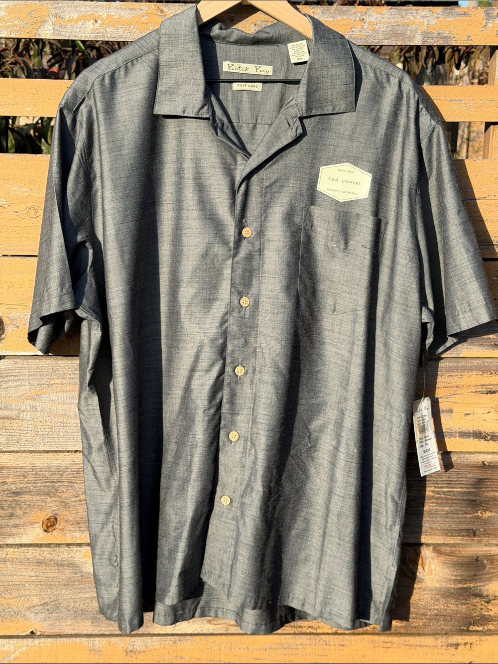 Ezekiel Men’s Short-Sleeve Button-Down Shirt — Charcoal Gray